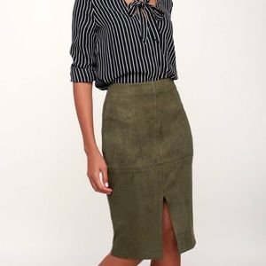 COPY - Lulu’s Green Suede Pencil Skirt